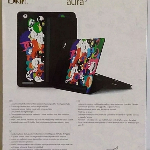 iPad 2 Case iskin Happy Friends Folio with Typing and Viewing Stand Aura Folding - Picture 8 of 8